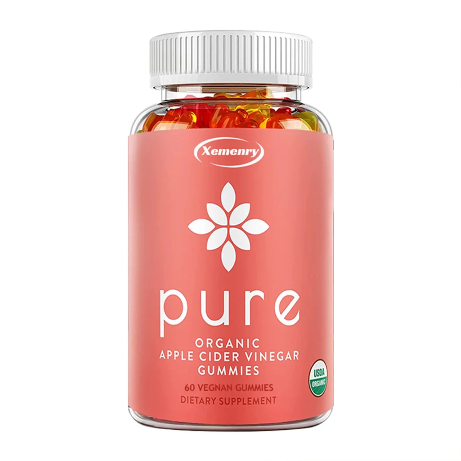Pure Apple Cider Vinegar - Weight Management, Metabolism Boost, Fat Burning, Appetite Suppressant, Detoxification - 60 Gummies
