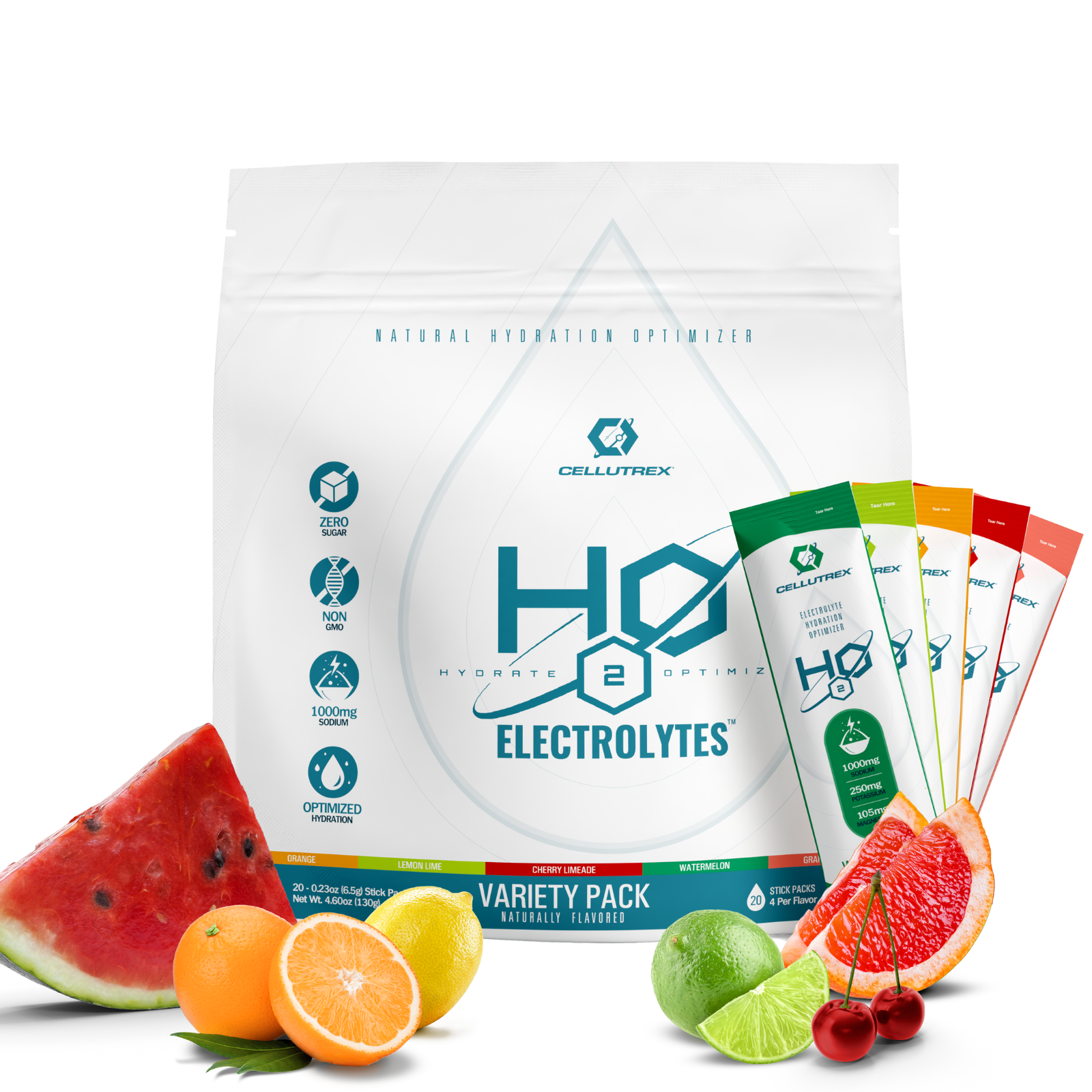 H2O ELECTROLYTES™ - Variety Pack (20 Count) - Zero Sugar Electrolyte Powder